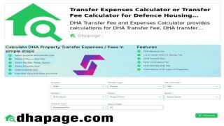 DHA Transfer Expense Calculator at dhapage.com